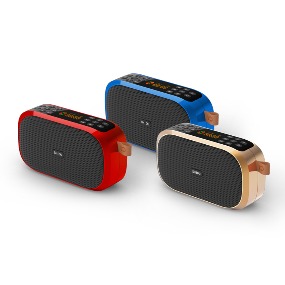 SHIDU S168 Mini Digital Speaker Audio FM Radio with Micro SD/TF/USB Music Box (Peak 6W, Bluetooth 5.0, 1800mAh)