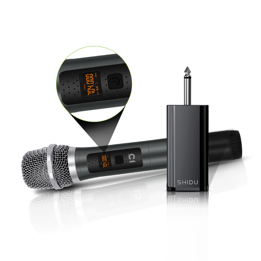 SHIDU U10 Professional UHF Conference Karaoke Wireless Handheld Microphone with Receiver (Aluminum Alloy, 750mAh Receiver)