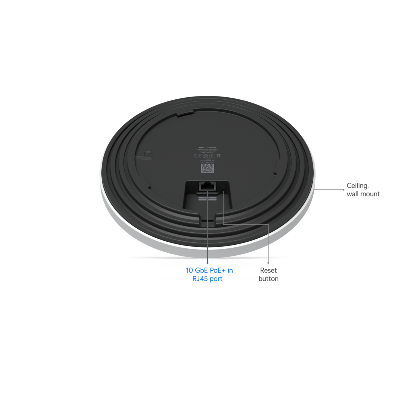 Ubiquiti UniFi U7 Pro XG Wall | Wall-Mount Wi-Fi 7 Access Point (6-Stream Tri-Band, 1x10 GbE, PoE+)