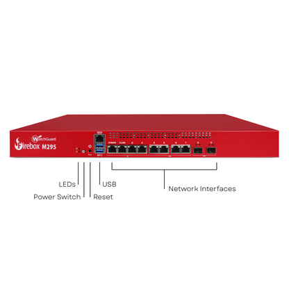 WatchGuard Firebox M295 | Branch Office Network Firewall (4x2.5 GbE + 4x1 GbE + 2x SFP+, 1.85 Gbps UTM)