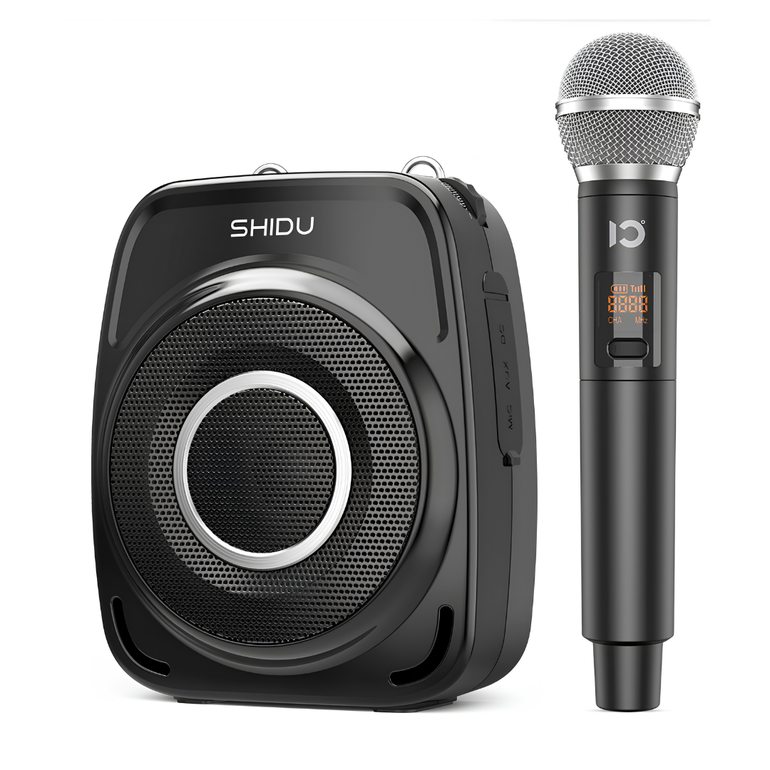 SHIDU S96 UHF | Professional Wireless Voice Amplifier with Portable Wireless Hand Microphone (35W, Bluetooth 5.0, 3200mAh)