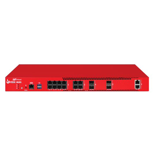 WatchGuard Firebox M495 | Distributed Enterprise Network Firewall (12x2.5 GbE + 2x10 GbE RJ45 + 2x1 GbE SFP + 2x10 GbE SFP+, 6.3 Gbps UTM)