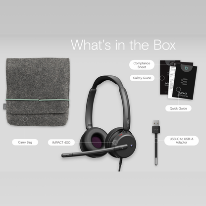 EPOS IMPACT 400 Series | Lightweight USB-C Wired Headset — Single & Double-Sided for UC & MS Teams