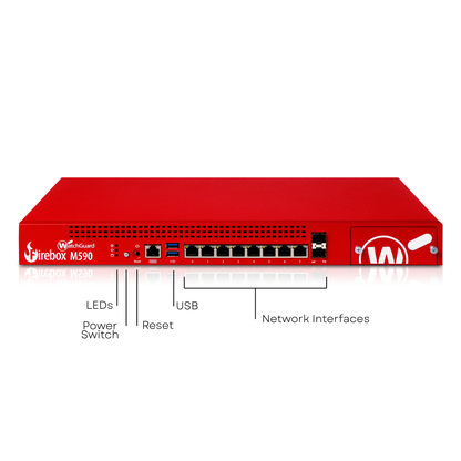 WatchGuard Firebox M590 | Midsize Enterprise Network Firewall (8x1 GbE + 2x SFP+, 3.3 Gbps UTM, 500 VPN Tunnels)