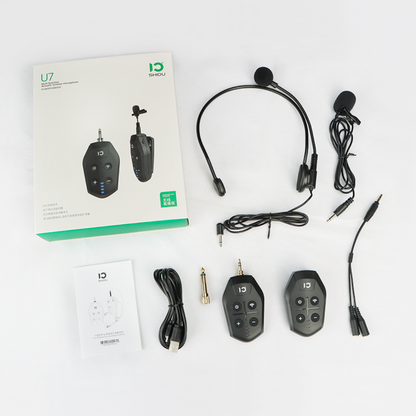 SHIDU U7 Wireless Microphone for Instrument (ABS Matte Black, 750mAh)