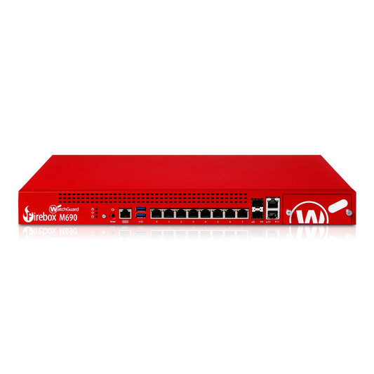 WatchGuard Firebox M690 | Midsize Enterprise Network Firewall (8x1 GbE + 2x SFP+ + 2x10 GbE, 4.6 Gbps UTM, 1000 VPN Tunnels)