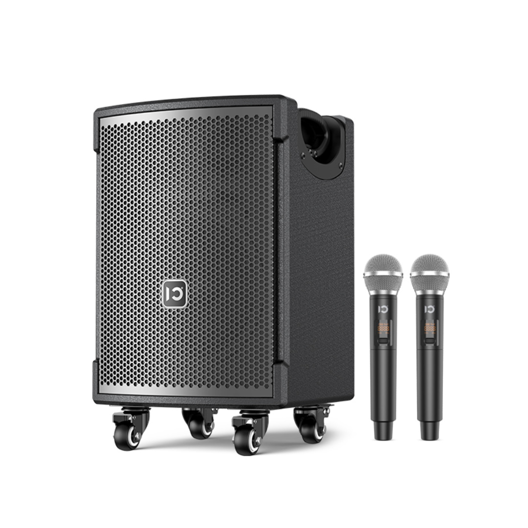 SHIDU B8 Outdoor Wooden Trolley Speaker System Powerful Party Active Karaoke Subwoofer (100W, Bluetooth 5.0, 5000mAh)