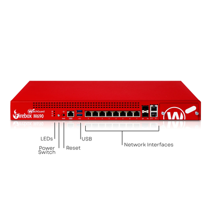 WatchGuard Firebox M690 | Midsize Enterprise Network Firewall (8x1 GbE + 2x SFP+ + 2x10 GbE, 4.6 Gbps UTM, 1000 VPN Tunnels)