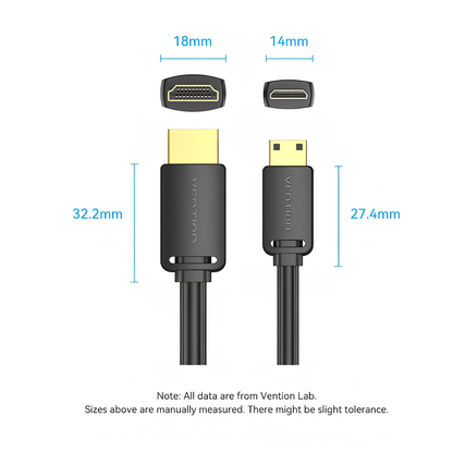 Vention Mini HDMI (Type-C) to HDMI 4K Adapter Cable (AGHB Series)