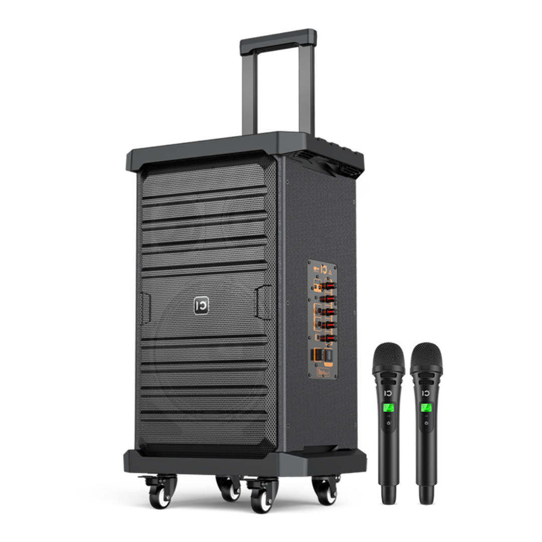 SHIDU K60 Big Power PA System UHF Portable Wireless Microphone Outdoor Karaoke Trolley Speaker (200W, Bluetooth 5.0, 10000mAh)
