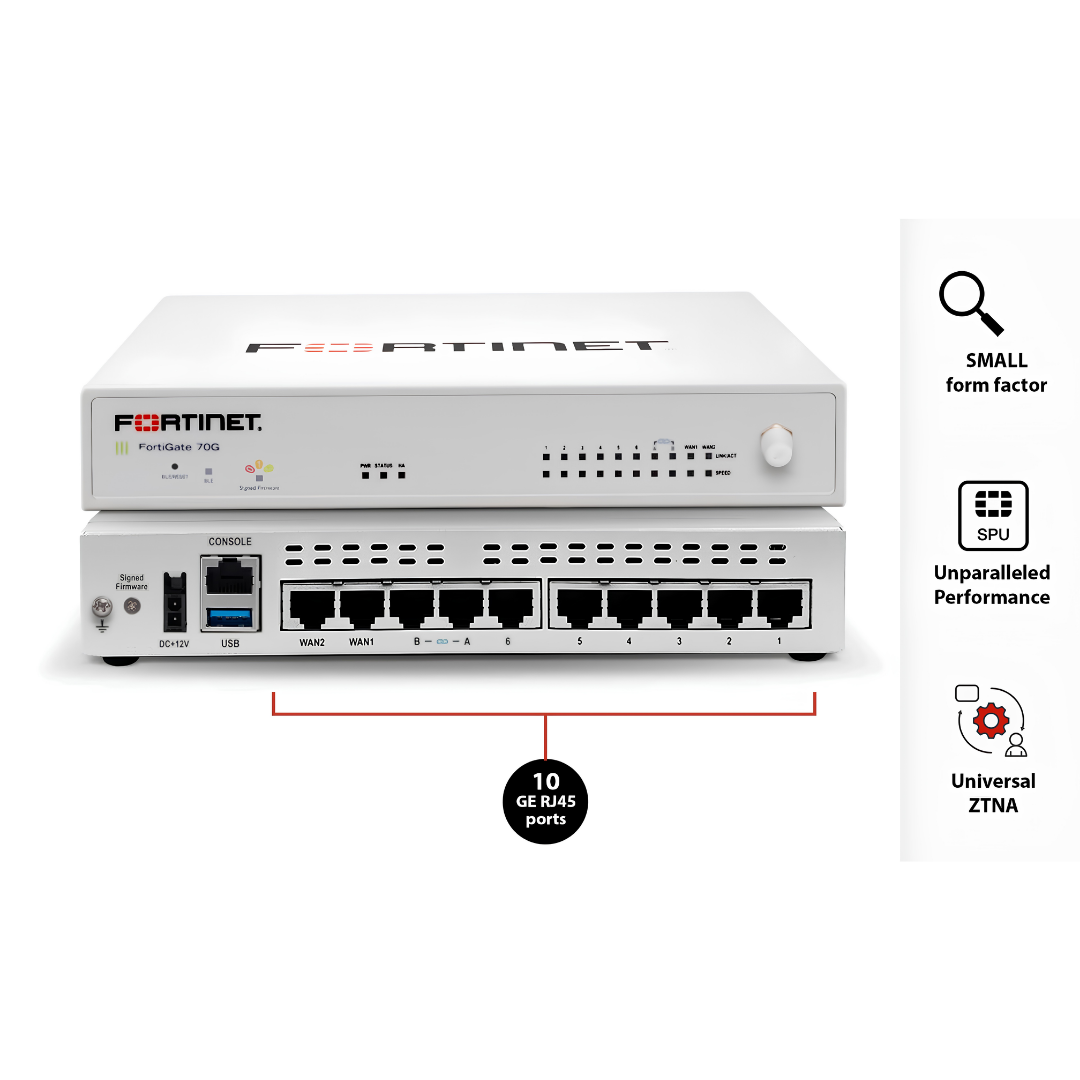 FortiGate 70F | Mid-Entry Desktop Next-Generation Firewall for Branch Offices