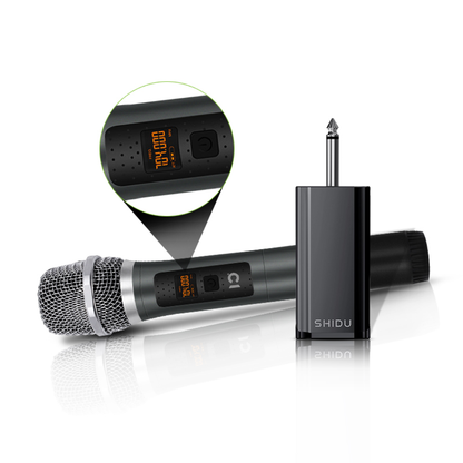 SHIDU U10 Professional UHF Conference Karaoke Wireless Handheld Microphone with Receiver (Aluminum Alloy, 750mAh Receiver)