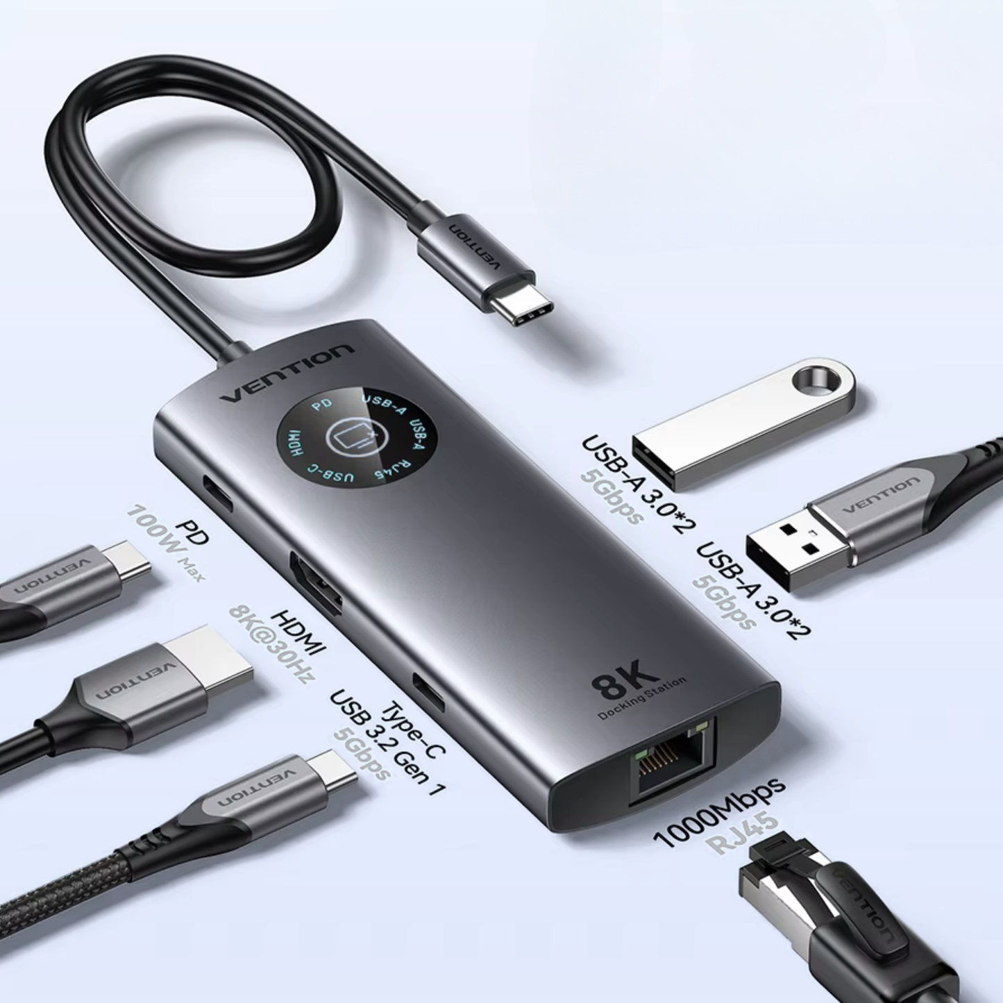 6-in-1 USB-C Docking Station with 8K Resolution