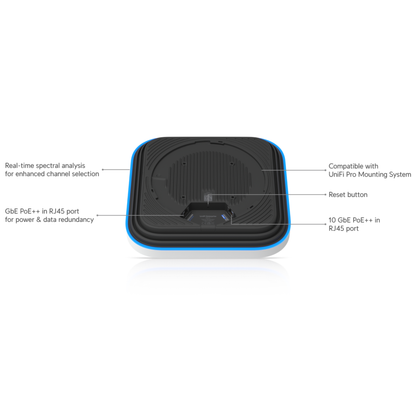 Ubiquiti UniFi E7 | Enterprise Indoor Wi-Fi 7 Access Point (10-Stream Tri-Band, 1x10 GbE + 1x1 GbE, PoE++)