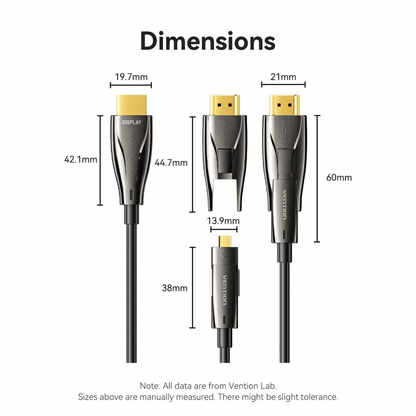 Vention Detachable Optical HDMI-A Male to HDMI-D + HDMI-A Male 4K Cable (ALPB Series)