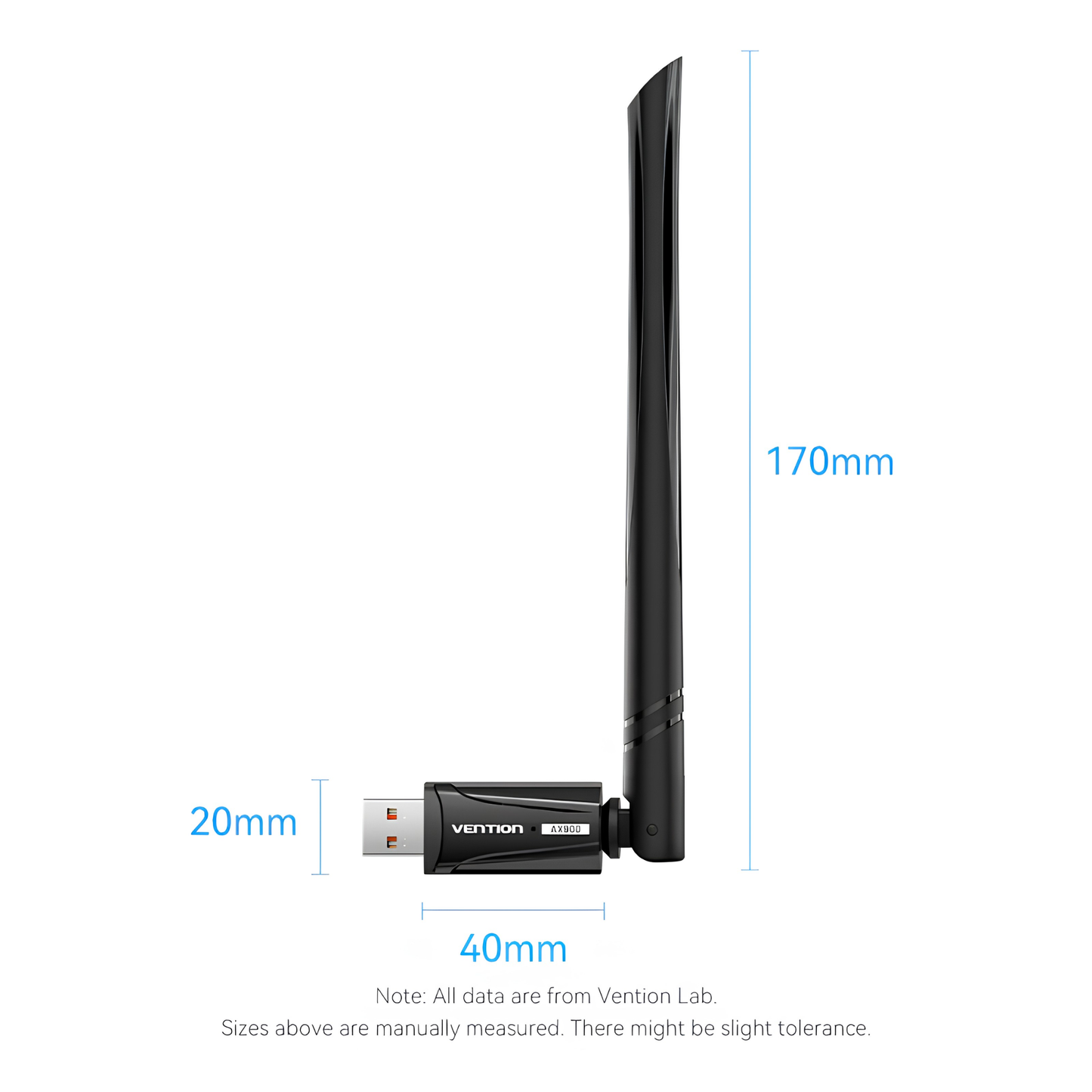 Vention AX900 USB Wi-Fi Dual Band Adapter with High Gain Antenna