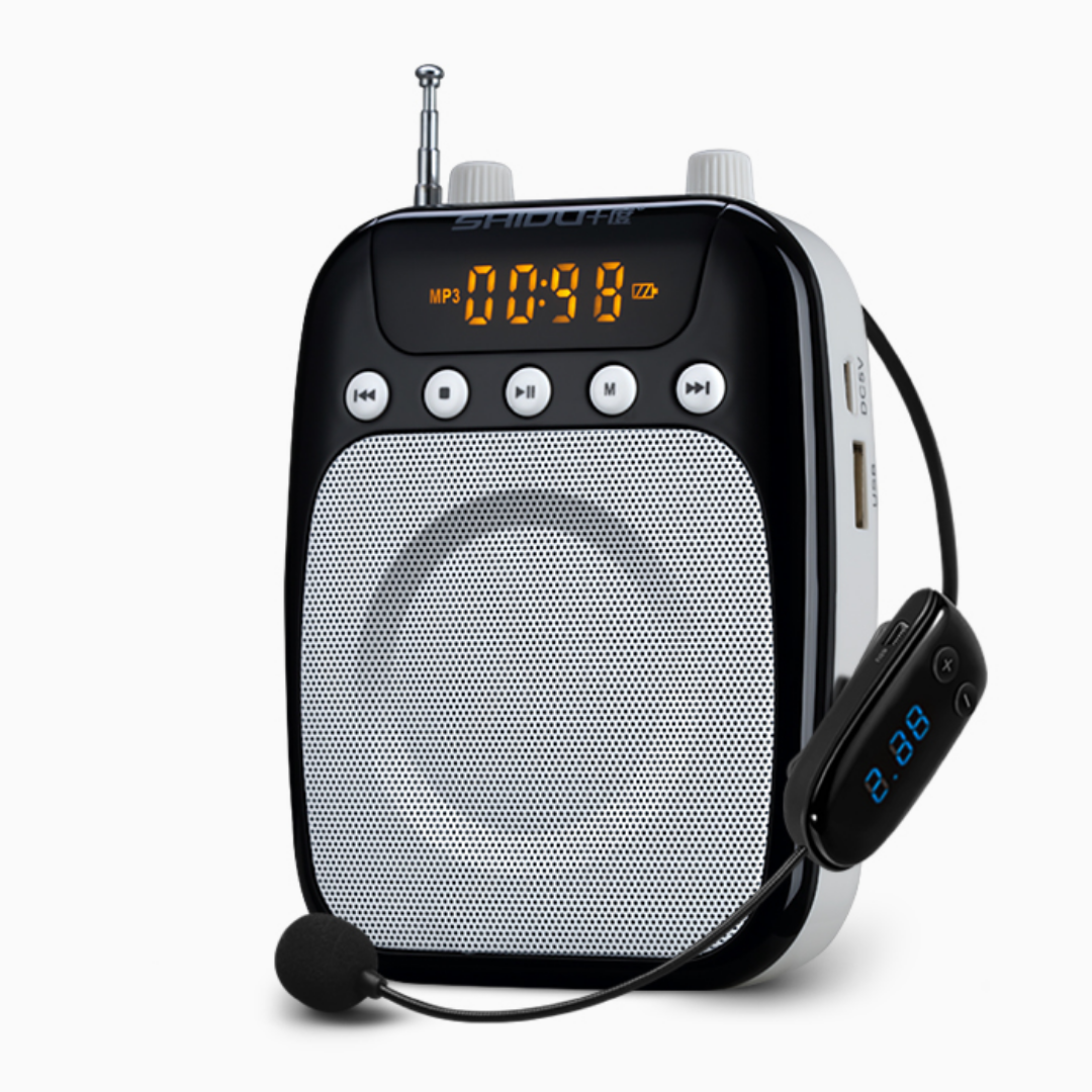 SHIDU S318 Wireless Voice Amplifier Supporting BT, FM, TF Card, USB Flash Drive, Record (10W, 2500mAh)