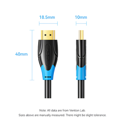 Vention Round 4K High-Speed HDMI Cable with Blue Accents (AACB Series)