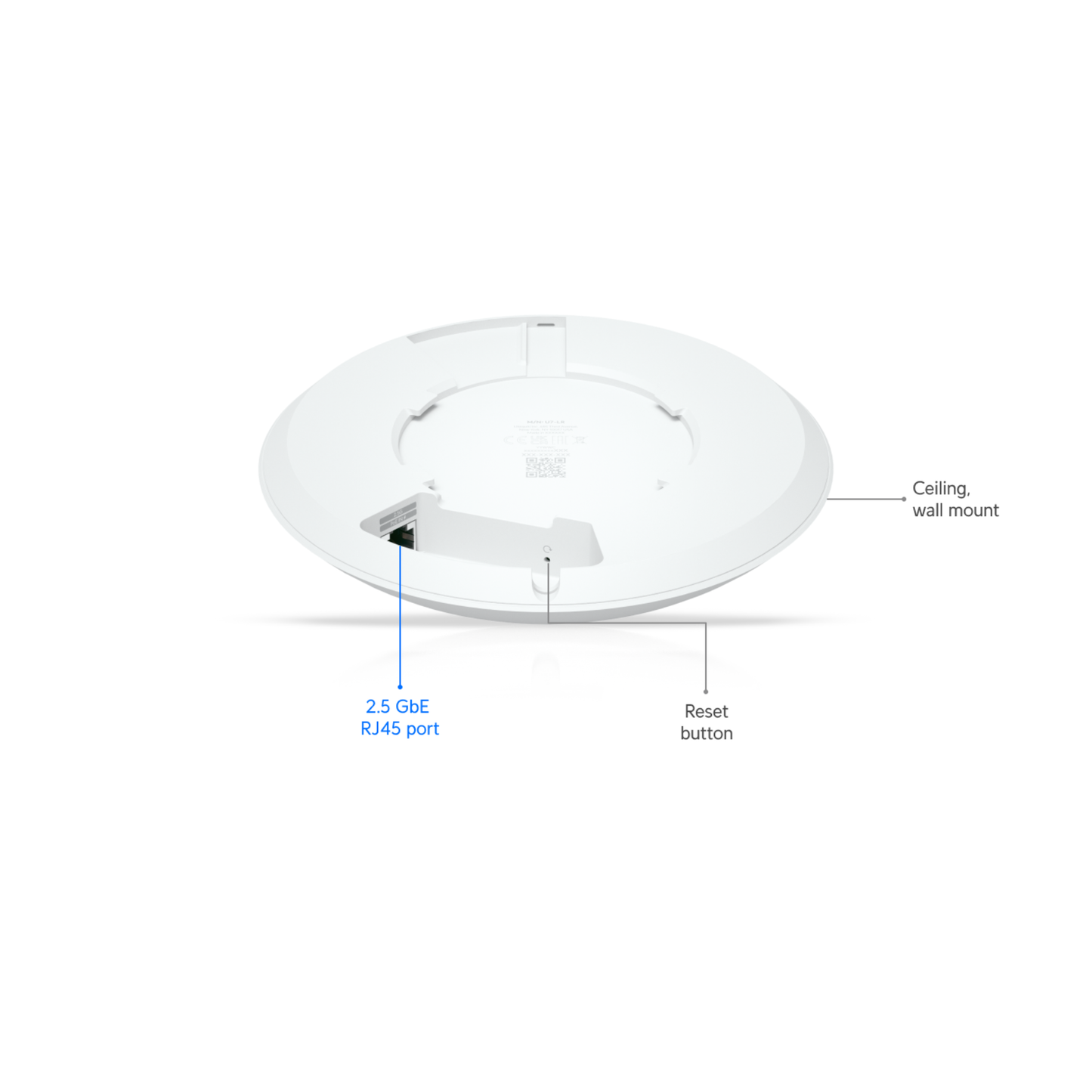 Ubiquiti UniFi U7 Lite | Compact Ceiling-Mount Wi-Fi 7 Access Point (4-Stream Dual-Band, 1x2.5 GbE, PoE)