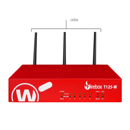 WatchGuard Firebox T125 | Remote Site Tabletop Firewall (1x2.5 GbE + 4x1 GbE, 510 Mbps UTM, 30 VPN Tunnels)