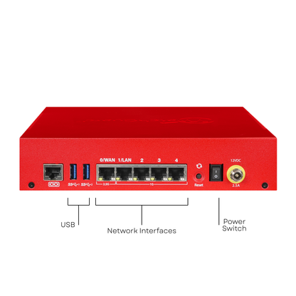 WatchGuard Firebox T125 | Remote Site Tabletop Firewall (1x2.5 GbE + 4x1 GbE, 510 Mbps UTM, 30 VPN Tunnels)