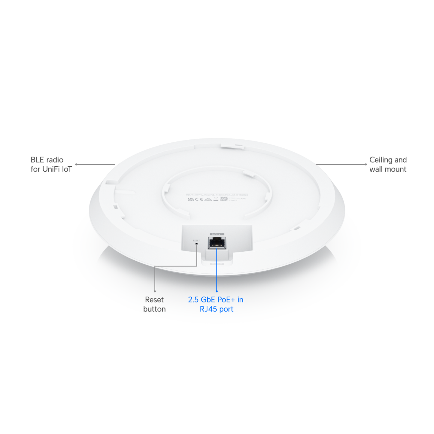 Ubiquiti UniFi U6 Enterprise | Ceiling-Mount Wi-Fi 6E Access Point (10-Stream Tri-Band, 1x2.5 GbE, PoE+)