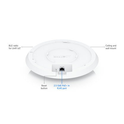 Ubiquiti UniFi U6 Enterprise | Ceiling-Mount Wi-Fi 6E Access Point (10-Stream Tri-Band, 1x2.5 GbE, PoE+)