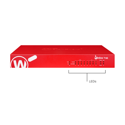 WatchGuard Firebox T185 | High-Performance Tabletop Firewall (4x1 GbE + 4x2.5 GbE + 1x SFP/SFP+, 1.83 Gbps UTM, 100 VPN Tunnels)