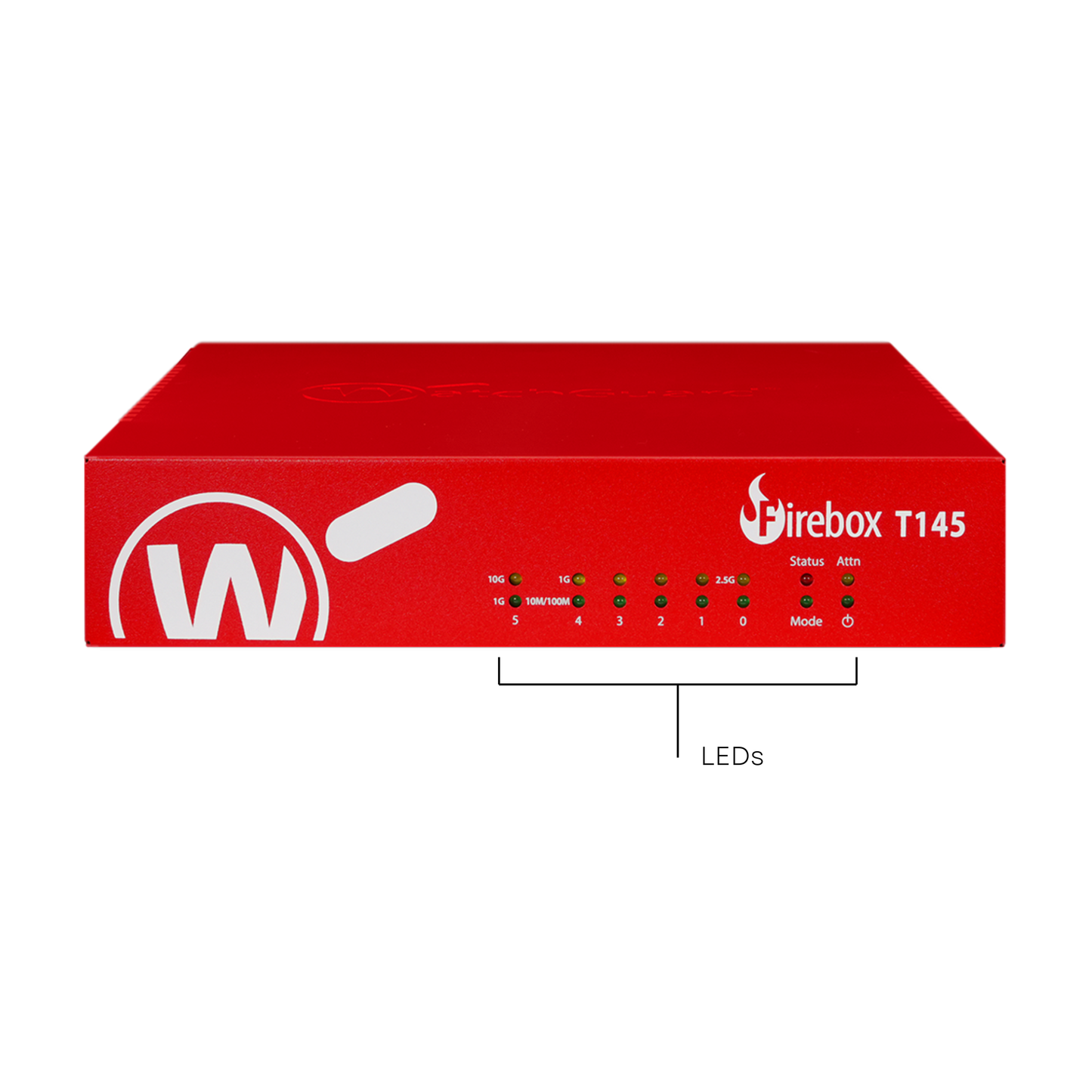 WatchGuard Firebox T145/T145-W | Branch Office Tabletop Firewall (1x2.5 GbE + 4x1 GbE + 1x SFP/SFP+, 710 Mbps UTM, 50 VPN Tunnels)