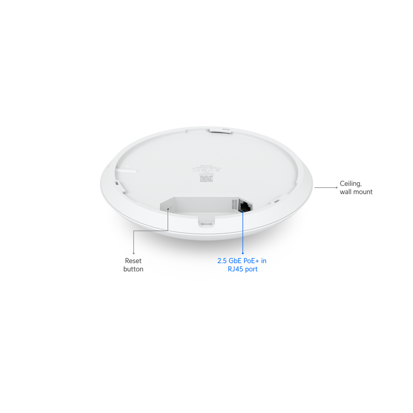 Ubiquiti UniFi U7 Pro | Ceiling-Mount Wi-Fi 7 Access Point (6-Stream Tri-Band, 1x2.5 GbE, PoE+)