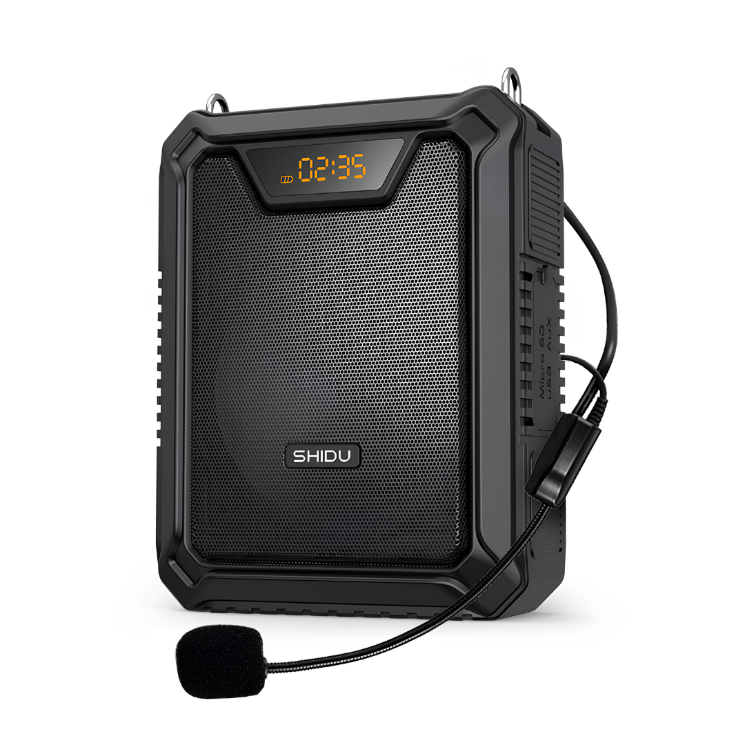SHIDU M808 Wired Voice Amplifier Bluetooth Rechargeable Battery Outdoor Waterproof IPX5 Functional (18W, Bluetooth 5.0, 2500mAh)