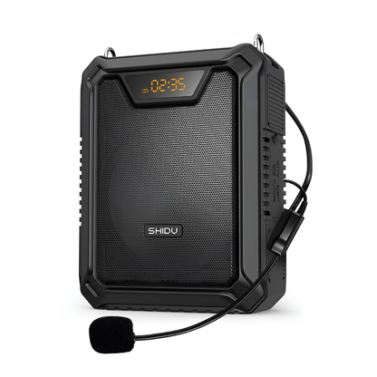 SHIDU M808 Wired Voice Amplifier Bluetooth Rechargeable Battery Outdoor Waterproof IPX5 Functional (18W, Bluetooth 5.0, 2500mAh)