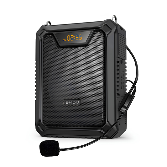 SHIDU M808 Wired Voice Amplifier Bluetooth Rechargeable Battery Outdoor Waterproof IPX5 Functional (18W, Bluetooth 5.0, 2500mAh)
