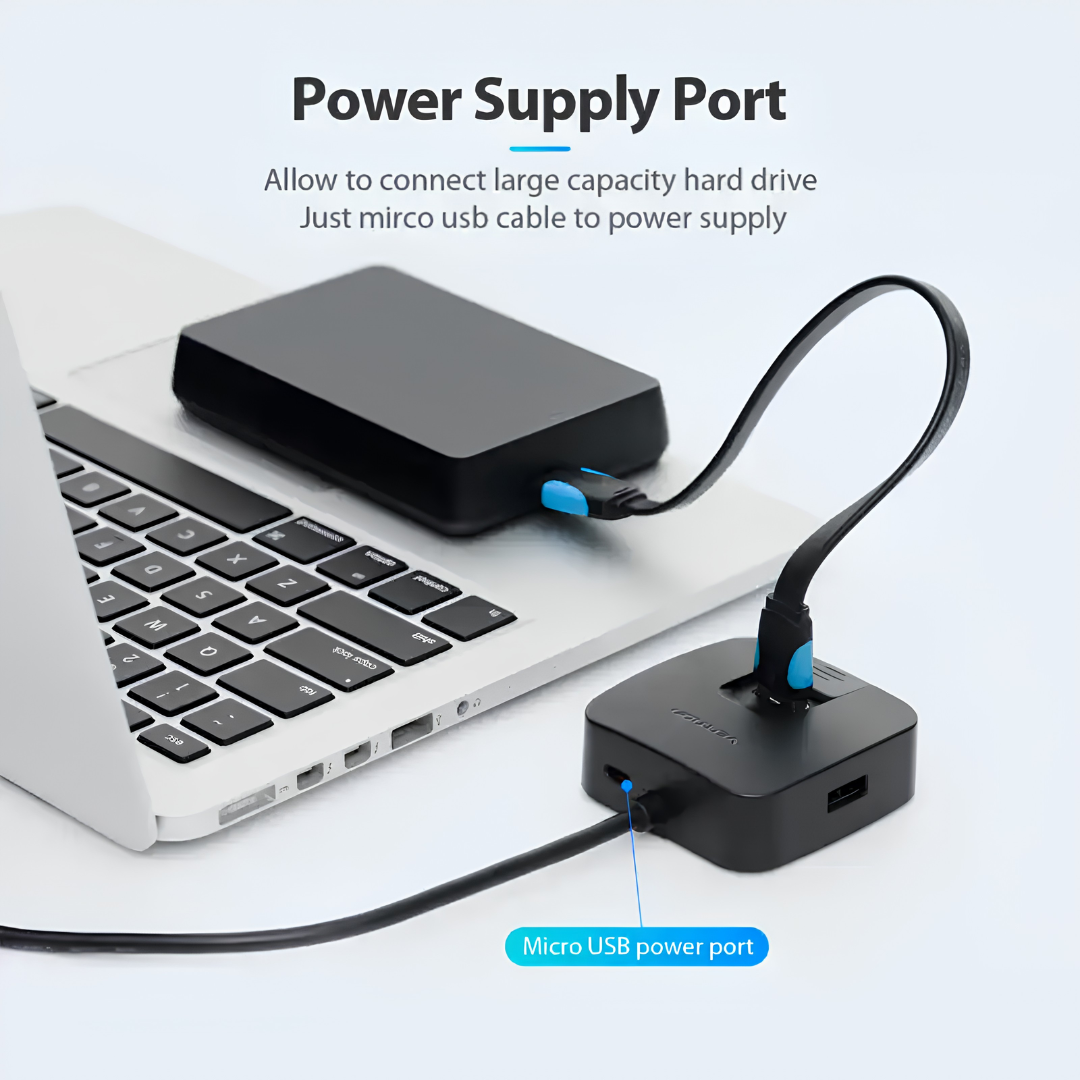 Vention USB-A to USB-A/Micro-B 4-in-1 Hub USB 3.0+USB 2.0 (CHAB Series)