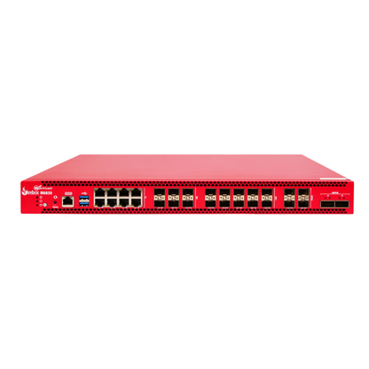 WatchGuard Firebox M6850 | High-Performance Enterprise Network Firewall (8x1 GbE + 6x1 GbE SFP + 10x10 GbE SFP+ + 4x25 GbE SFP28 + 2x100 GbE QSFP28, 29 Gbps Firewall IMIX, Unrestricted VPN Tunnels)