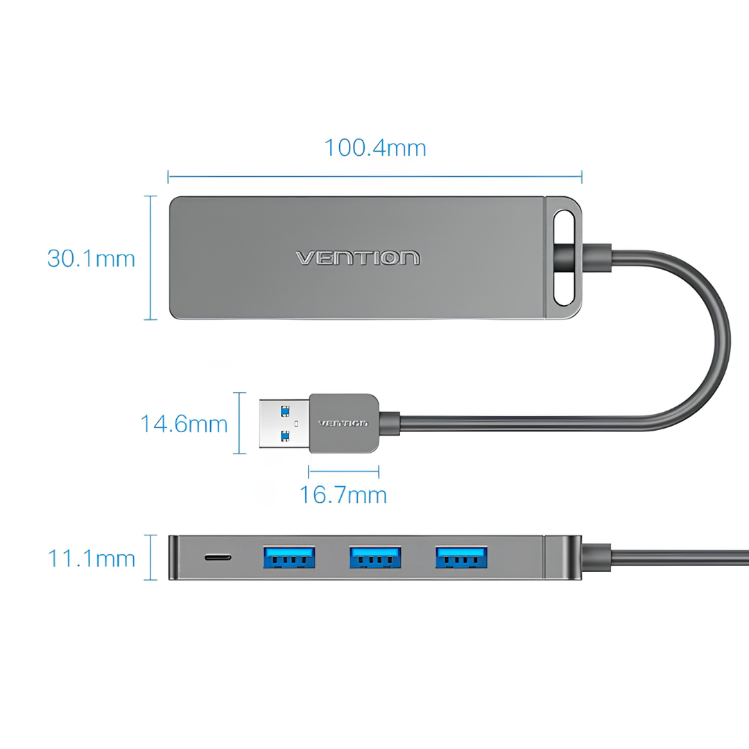 Vention USB-C to USB-A 4-Port Hub USB 3.0 (TGKBB)