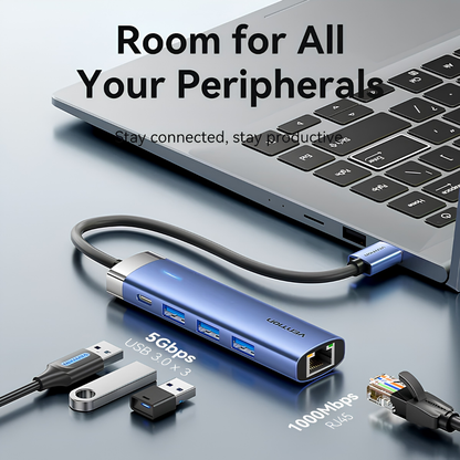 Vention USB-A to USB-A/RJ45 Hub with Ethernet (TGFSB)