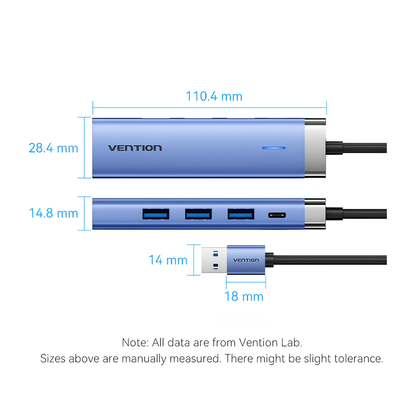 Vention USB-A to USB-A/RJ45 Hub with Ethernet (TGFSB)