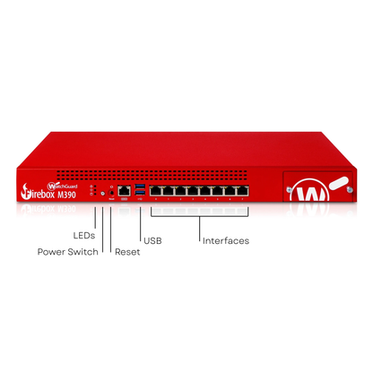 WatchGuard Firebox M390 | Small Business Network Firewall (8x1 GbE, 2.4 Gbps UTM, 250 VPN Tunnels)