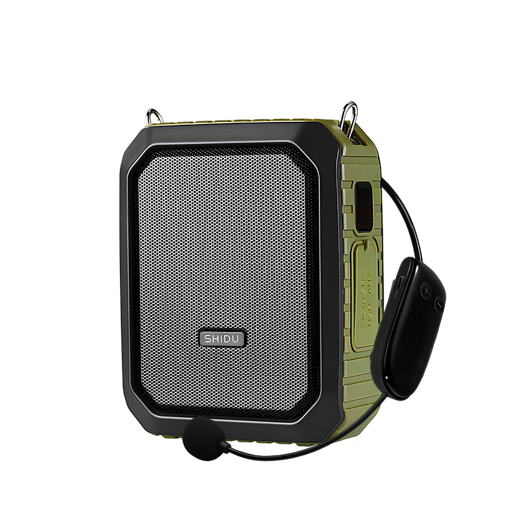 SHIDU M800 UHF Wireless Multi-Functional IPX5 Waterproof Loudspeaker Rechargeable Voice Amplifier (≤18W, Bluetooth 5.0, 4400mAh)
