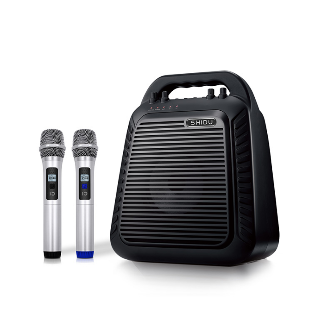 SHIDU S90 60W PA Speaker with Dual Wireless Microphones (60W, Bluetooth 4.2, 12000mAh)