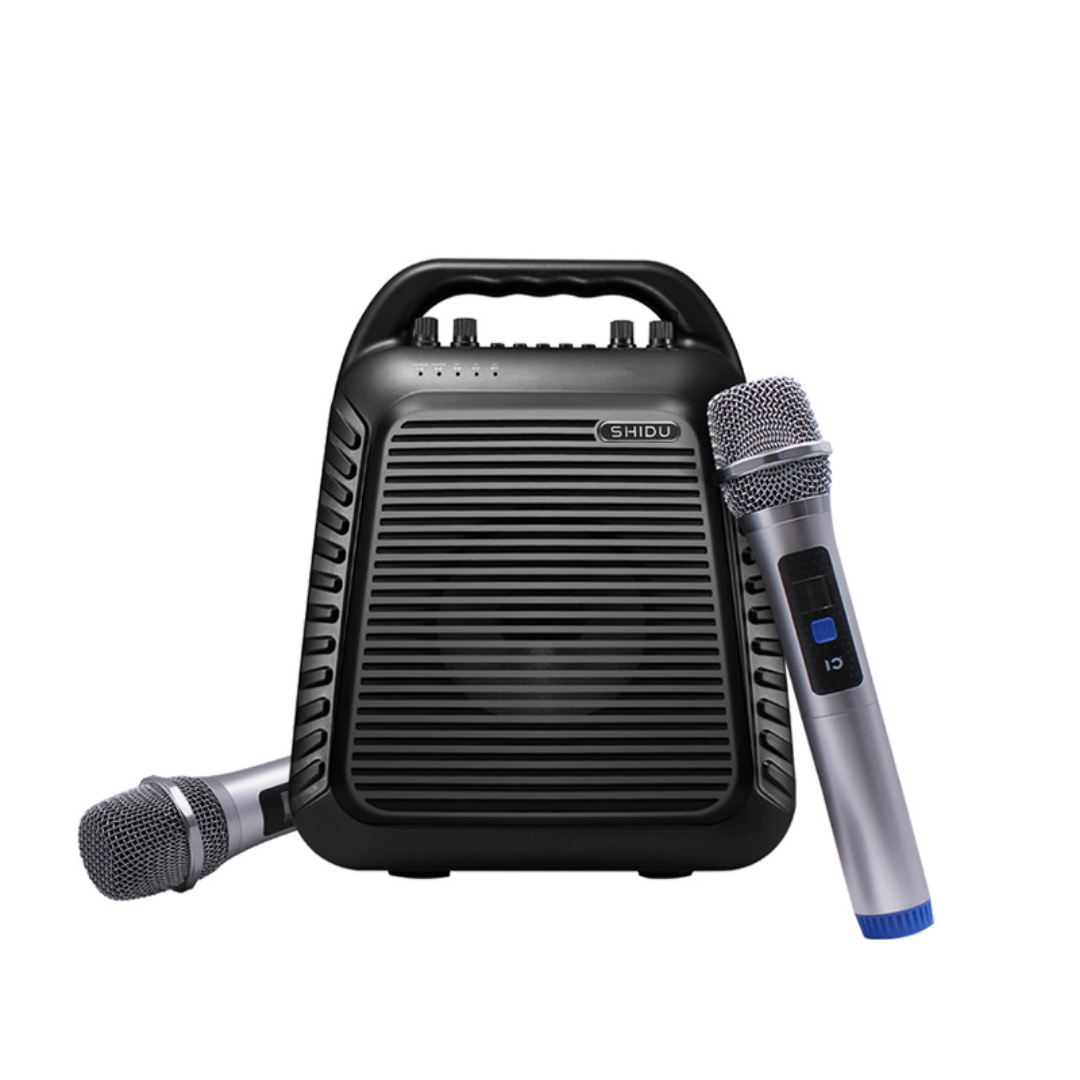 SHIDU S90 60W PA Speaker with Dual Wireless Microphones (60W, Bluetooth 4.2, 12000mAh)