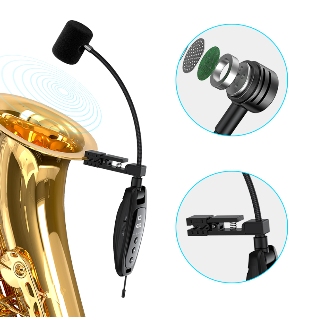 SHIDU U18 Wireless Microphone for Instrument with Transmitter (1050mAh)