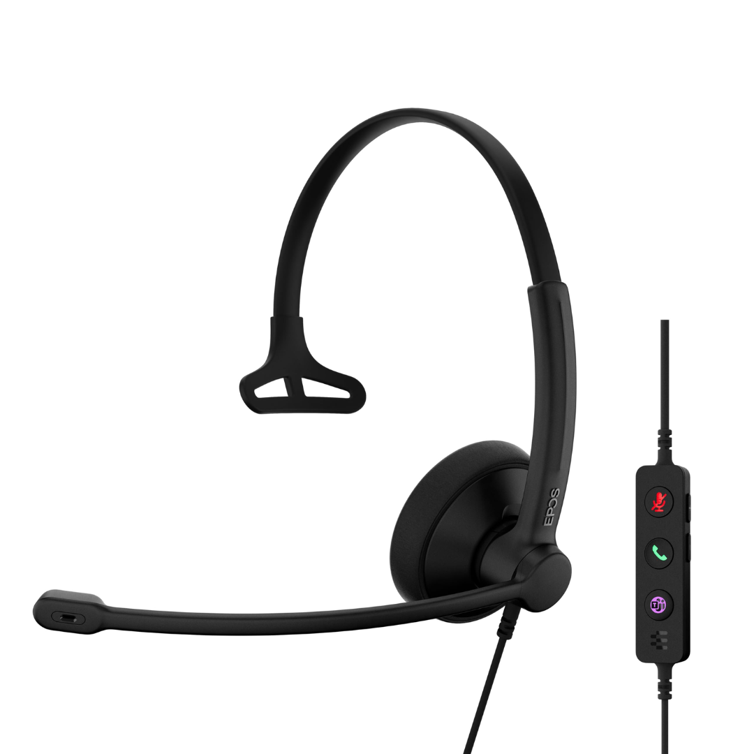 EPOS IMPACT 100 | Entry-Level USB-C Corded Headset for Microsoft Teams & UC — Mono & Stereo